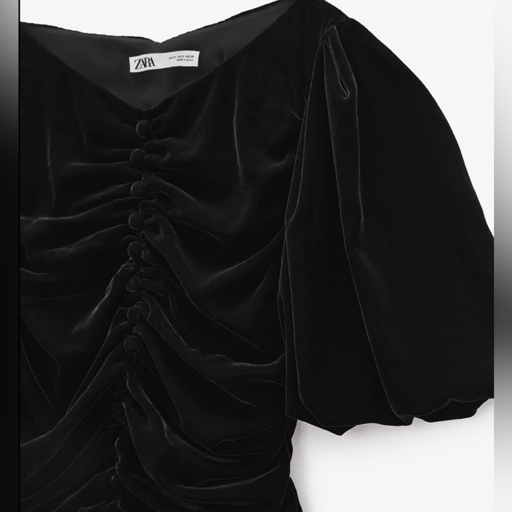 Zara black Velvet top